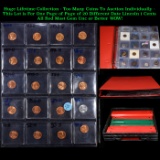Page of 20 Different Date Lincoln 1 Cents Most Red and 1 Steel, Most Gem Unc or Better