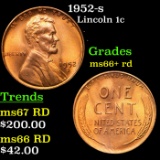 1952-s Lincoln Cent 1c Grades GEM++ RD