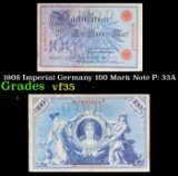 1908 Imperial Germany 100 Mark Note P: 33A Grades vf++