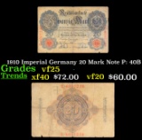 1910 Imperial Germany 20 Mark Note P: 40B Grades vf+