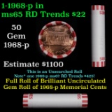 Shotgun Lincoln 1c roll, 1968-p 50 pcs Steel-Strong Wrapper.