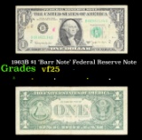1963B $1 'Barr Note' Federal Reserve Note Grades vf+