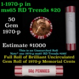 Shotgun Lincoln 1c roll, 1970-p 50 pcs Brandt 50c Wrapper.
