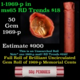 Shotgun Lincoln 1c roll, 1969-p 50 pcs Steel-Strong Wrapper.