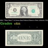 1995 **Star Note** $1 Green Seal Federal Reserve Note (Atlanta, GA) Grades vf+