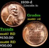 1939-d Lincoln Cent 1c Grades GEM++ RD