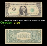 1963B $1 'Barr Note' Federal Reserve Note Grades vf, very fine