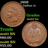 1908 Indian Cent 1c Grades Select Unc BN