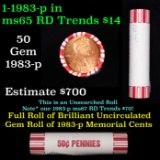 Shotgun Lincoln 1c roll, 1983-p 50 pcs Brandt 50c Wrapper.