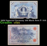 1908 Imperial Germany 100 Mark Note P: 33A Grades vf+