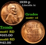 1939-p Lincoln Cent 1c Grades GEM++ RD