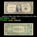 1935G $1 Blue Seal Silver Certificate Fr-1616 Grades vf+
