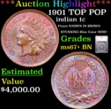***Auction Highlight*** 1901 Indian Cent TOP POP 1c Grades GEM++ BN By SEGS (fc)