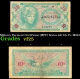 Military Payment Certificate (MPC) Series 641 10c Fr. M882 Grades vf+