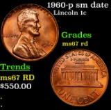 1960-p sm date Lincoln Cent 1c Grades GEM++ Unc RD