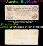 ***Auction Highlight*** 1864 $500 Stonewall Jackson Confederate States Of America Note T-64 Grades v