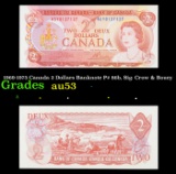 1969-1975 Canada 2 Dollars Banknote P# 86b, Sig. Crow & Bouey Grades Select AU