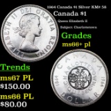 1964 Canada $1 Silver KM# 58 Grades GEM++ PL