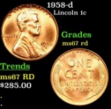 1958-d Lincoln Cent 1c Grades GEM++ Unc RD