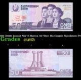 2009 (2002 Issue) North Korea 50 Won Banknote Specimen P#?60s Grades Gem CU