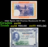 1925 Spain 100 Pesetas Banknote P# 69c Grades Choice AU/BU Slider
