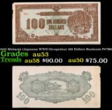 1942 Malaysia (Japanese WWII Occupation) 100 Dollars Banknote P#?M9 Grades Select AU