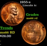 1955-s Lincoln Cent 1c Grades GEM+ Unc RD