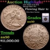 ***Auction Highlight*** 1794 Head of 94 S-41 'Abrupt Hair' R-3 Flowing Hair large cent 1c Graded au5