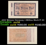 1923 Weiamr Germany 1 Million Mark P: 93 Grades Choice AU/BU Slider