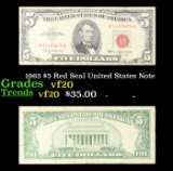 1963 $5 Red Seal United States Note Grades vf, very fine