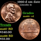 1960-d sm date Lincoln Cent 1c Grades GEM++ RD