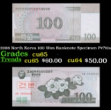2008 North Korea 100 Won Banknote Specimen P#?61s Grades Gem CU