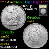 ***Auction Highlight*** 1877-p Trade Dollar $1 Graded Select Unc BY USCG (fc)