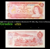 1969-1975 Canada 2 Dollars Banknote P# 86b, Sig. Crow & Bouey Grades vf+