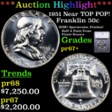 Proof ***Auction Highlight*** 1951 Franklin Half Dollar Near TOP POP! 50c Graded pr67+ By SEGS (fc)