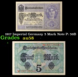 1917 Imperial Germany 5 Mark Note P: 56B Grades Choice AU/BU Slider