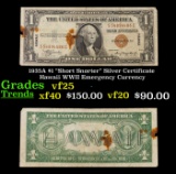 1935A $1 Silver Certificate Hawaii WWII Emergency Currency Grades vf+