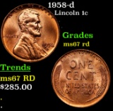 1958-d Lincoln Cent 1c Grades GEM++ Unc RD