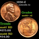 1956-d Lincoln Cent 1c Grades GEM++ RD