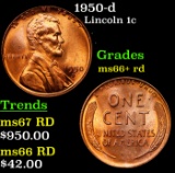 1950-d Lincoln Cent 1c Grades GEM++ RD