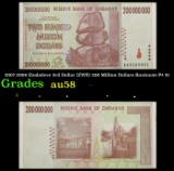 2007-2008 Zimbabwe 3rd Dollar (ZWR) 200 Million Dollars Banknote P# 81 Grades Choice AU/BU Slider