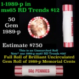 Shotgun Lincoln 1c roll, 1989-p 50 pcs Brandt 50c Wrapper.