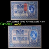 1919 Austria 1,000 Kronen Note P: 59 Grades Select AU