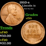 1910-s Lincoln Cent 1c Grades vf++