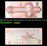 1986-1991 Canada 2 Dollars Banknote P# 94b, Sig. Thiessen & Crow Grades Select CU