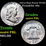 1955-p Bugs Bunny Franklin Half Dollar FS-401 50c Grades Choice Unc FBL