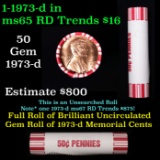 Shotgun Lincoln 1c roll, 1973-d 50 pcs Brandt 50c Wrapper.
