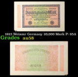 1923 Weiamr Germany 20,000 Mark P: 85A Grades Choice AU/BU Slider