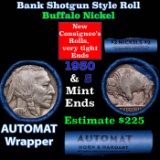 Buffalo Nickel Shotgun Roll in Old Bank Style 'Abbott Coin Counter AutoMat' Wrapper 1930 & s Mint En