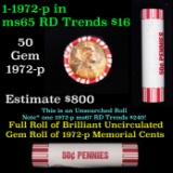 Shotgun Lincoln 1c roll, 1972-p 50 pcs Brandt 50c Wrapper.
